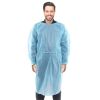 Disposable Isolation Gown X-Large. Pack of 10 Blue Disposable Gowns with Sleeves, Elastic Wrists