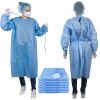 Blue Disposable Isolation Gown, X-Large. Pack of 30 Polyethylene Surgical Disposable Gowns with Long Sleeves