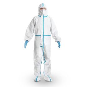 Disposable Coveralls in Bulk. Pack of 25 White Polypropylene 50 gsm Overalls with Waterproof Microporous Film. Laminated X-Small Full Body Protective