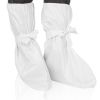Disposable Shoe Covers for Indoors Non Slip 19 x 15 Inches. Pack of 10 White Disposable Booties for Shoes Covers SF Laminated Microporous. Disposable
