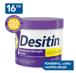 Desitin Maximum Strength Baby Diaper Rash Cream with Zinc Oxide, 16 oz