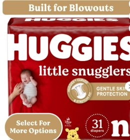 Huggies Little Snugglers Baby Diapers, Size Newborn (up to 10 lbs), 31 Ct (Select for More)