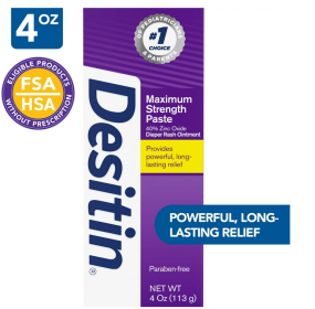Desitin Maximum Strength Baby Diaper Rash Cream with Zinc Oxide, 4 oz