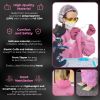 Pink Hazmat Suits, Small. Pack of 5 Lightweight Unisex SPP Disposable Coveralls with Hood, Front Zip