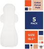 White Maxi Period Pads with Wings 16.5 Inch, Organic Cotton Cover Pads, Ultra-Absorbent Sanitary Pads for Women (Pack of 5)