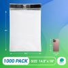 White Poly Mailers 14.5 x 19 Inches. 1000 Pack Poly Shipping Bags for Clothing with Self-Seal Tape. Stretchy Waterproof Mailers Poly Bags for Shipping