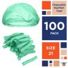 Green Disposable Bouffant Caps Medical