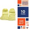 Disposable Boot Covers; 20.5 inches Tall. 10 Pairs of Thick Yellow Shoes Covering. Waterproof Unisex Knee-Length Plastic Overshoes; 20 Pack.