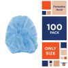 Blue Disposable Hood Caps One Size. Pack of 100 Disposable Bouffant Hoods. 18 GSM Polypropylene Disposable Hoods with Elastic Band. Well-Ventilated Pr