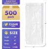 Pack of 500 Gusset Bags, Clear 12 x 6 x 29. Plastic Expandable Bags 12x6x29. Thickness 1.50 mil. Polyethylene Bags for Industrial, Foodservice