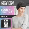 Disposable Mob Cap 21. Black Bouffant Hair Nets Pack of 1000, Breathable Disposable Hair Covers for Nurses, Non-Woven Disposable Hair Caps for Nurses