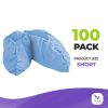 Shoe Covers Large, Pack of 100 Blue Waterproof Boot Covers Disposable, PP + PE Shoe Booties Disposable with Elastic Edge
