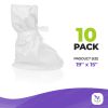 Disposable Shoe Covers for Indoors Non Slip 19 x 15 Inches. Pack of 10 White Disposable Booties for Shoes Covers SF Laminated Microporous. Disposable