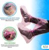 Pack of 200 Pink Polyethylene Disposable Boot Covers with Ties. One Size Shoe Coverings PE. Heavy Duty Shoe Covers 5.5 Mil Thickness for Industrial Us