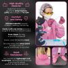 Pink Lab Coveralls Disposable, Large. Pack of 5 Disposable Coveralls with Hood, Boot, Elastic Wrists