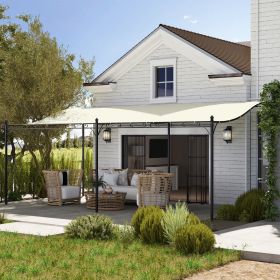 10' x 16' Wall-Mounted Outdoor Pergola Canopy (Option: Cream White-1660x410x235 mm)