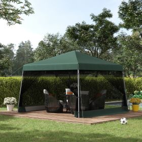 Slant Leg Pop Up Canopy Tent with American Flag Roof and Carry Bag (Option: Green-1190x240x210 mm)