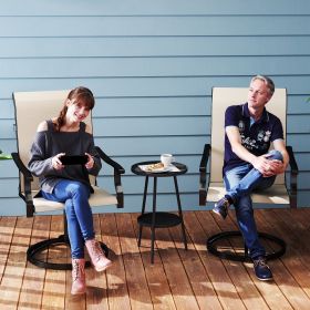 Patio Swivel Chairs Set of 2 (Option: Beige-750x620x445 mm)