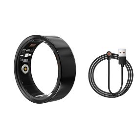 Smart Ring Health Tracker - Fitness Sleep Heart Rate Blood Oxygen Tracker Smart Ring For Men And Women,IP68 Waterproof Level Bluetooth Fitness Tr (Option: Black-Eleven)