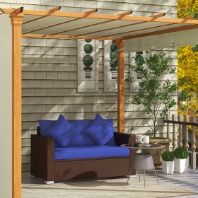 2 Piece Patio Corner Sofa Set (Option: Dark Blue-1230x260x750 mm)