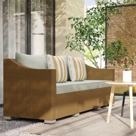 3 Seater Patio Couch with Cushions (Option: Light Gray-700x540x760 mm)