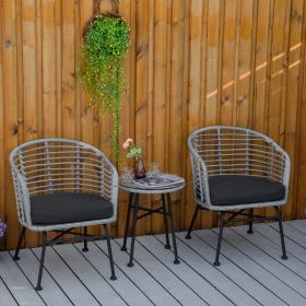 3 Piece Patio Set (Option: Grey-1095x600x475 mm)