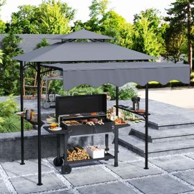 8' x 5' Outdoor Grill Gazebo (Option: Dark Gray-1300x300x250 mm)