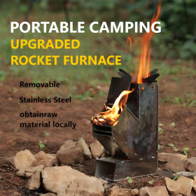 Portable Rocket Stove For Camping And Travel,Compact Foldable Design With Instant Setup,Lightweight Outdoor Heater, Fast Heating And Durable Construct (Option: WH)