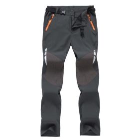 Softshell Pants, Water Repellant Outdoor Apparel (Color: gray, size: L)