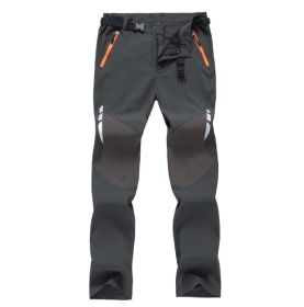Softshell Pants, Water Repellant Outdoor Apparel (Color: gray, size: M)
