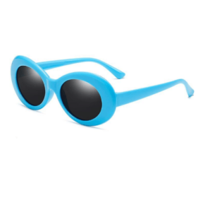 fidSunglasses Retro Oval Goggle,vintage Clout Sunglasses Unisex Retro Oval Clout Goggles Sunglasses (Color: Blue)