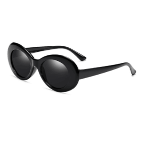 fidSunglasses Retro Oval Goggle,vintage Clout Sunglasses Unisex Retro Oval Clout Goggles Sunglasses (Color: Black)