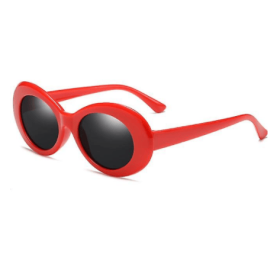 fidSunglasses Retro Oval Goggle,vintage Clout Sunglasses Unisex Retro Oval Clout Goggles Sunglasses (Color: Red)