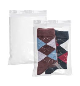Clear Plastic Reclosable Zipper Bags (Color: White)