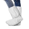 Disposable Shoe Covers for Indoors, Outdoors, 18 Inch Long, Pack of 100 White Shoe Covers Disposable Non Slip with Elastic Top, Ankles
