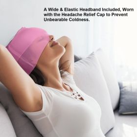 360Â° Massage Migraine Relief Hat Stress Relief Eye Mask Gel Hot Cold Therapy Headache Pain Relief Cap  Ice Head Wrap for Headache and Puffy Eyes (Color: pink)