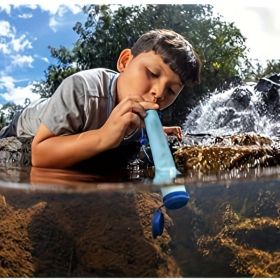 Personal Water Filter for Hiking, RV Camping, Travel, and Emergency Preparedness (Color: as picture)
