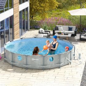 Round Above Ground Pool (Option: Gray-590x270x1140 mm)