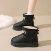 Winter new high-top fashion women's cotton boots leather waterproof and fleece warm leisure snow boots