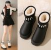 Winter new high-top fashion women's cotton boots leather waterproof and fleece warm leisure snow boots