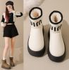 Winter new high-top fashion women's cotton boots leather waterproof and fleece warm leisure snow boots