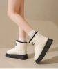 Winter new high-top fashion women's cotton boots leather waterproof and fleece warm leisure snow boots