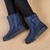 Winter new warm large size women's snow boots Female Velcro waterproof high top shoes couple plus fleece snow boots