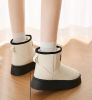 Winter new high-top fashion women's cotton boots leather waterproof and fleece warm leisure snow boots
