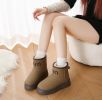 Winter new high-top fashion women's cotton boots leather waterproof and fleece warm leisure snow boots
