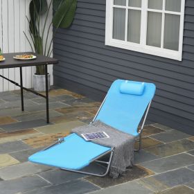 Folding Chaise Lounge Pool Chairs (Option: Blue-670x80x570 mm)